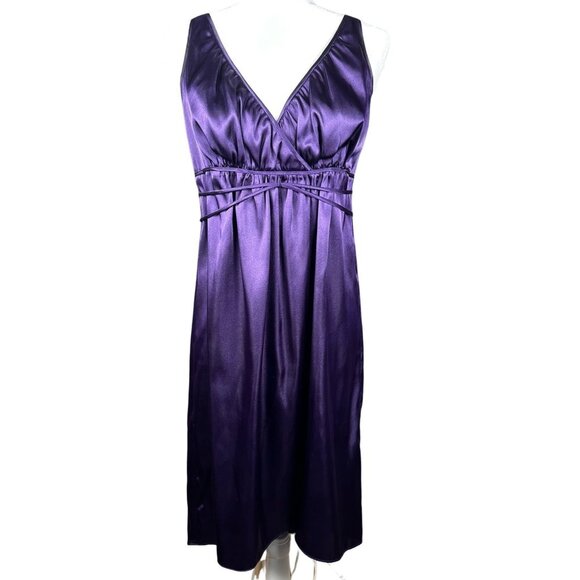 Citi Clothing Dresses & Skirts - Vintage Purple Satin Midi Dress Size 6 Goddess Fairy Renaissance Y2K 90's